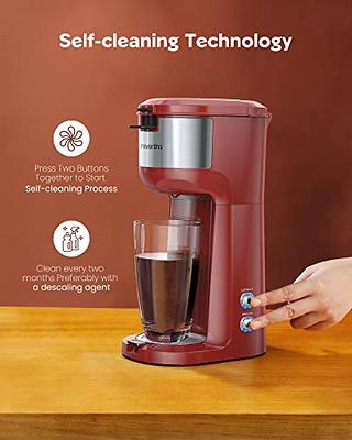 Frigidaire Stainless Steel Single Cup Coffeemaker with Mug ,Red