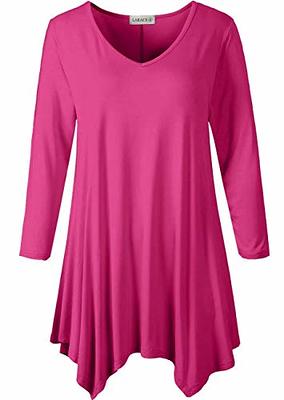 LARACE Plus Size Tops for Women Tunic Asymmetrical Dress Shirts 3