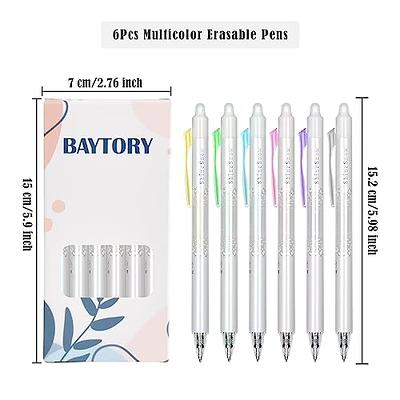 BAYTORY 6Pcs Retractable Erasable Gel Pens Assorted Colors, 0.7mm Fine  Point Colored Pen with Eraser, Colorful Markers Smooth Writing No Smudge No  Bleed for Note Taking Drawing - Yahoo Shopping