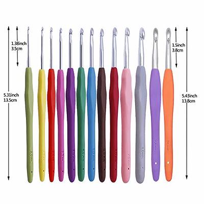 38 Pack Crochet Hooks Set, 13 Pcs 2mm(b)-10mm(n) Ergonomic Soft Grip Crochet  Handles, Crochet Needle with Storage Case, for Arthritic Hands, Extra Long  Knitting…