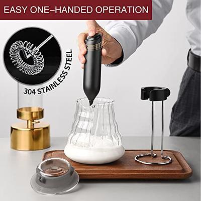 Electric Milk Frother Handheld USB Rechargeable Coffee Frother with 2  Stainless