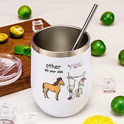 60th Birthday Tumbler - 60 Years Fabulous - Stainless Steel Tumbler Cup  with Straw and Lid - Insulated Mug for Mom Birthday - 60th Birthday Party