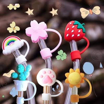 10Pcs Silicone Straw Cover, Reusable Straw Toppers Drinking Straw Topper  Halloween Theme Straw Covers For 7-8mm Straws Portable Straw Cap