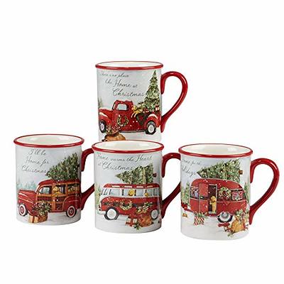 Certified International Holiday Magic Gingerbread 16 oz. Mugs, Set of 4, 4  Count (Pack of 1), Multicolor