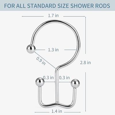 Goowin Shower Curtain Hooks, 12 Pcs Shower Curtain Rings, Durable Rust  Proof Silver Shower Curtain Hooks, Shower Rings for Curtain, Double Glide  Shower Curtain Hooks for Shower Curtain Rods, Chrome - Yahoo Shopping
