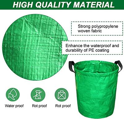 3-Pack 80 Gallons Leaf Bags Reusable Yard Waste Bags Garden Lawn Bags Trash  Bags with 4 Handles (D26.4, H33 Inches)