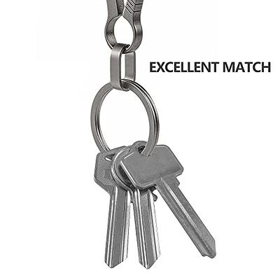FEGVE Titanium Quick Release Swivel Keychain, Pull Apart Detachable  Keychain Heavy Duty Car Key Holder with Side-Pushing Titanium Key Rings