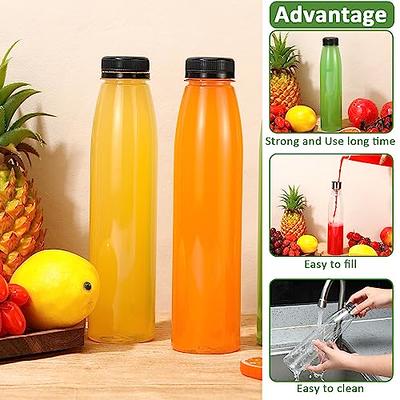 Tanlade 100 Pcs Plastic Juice Bottles with Caps Refrigerator Drink Container  with Lid Clear Reusable Beverages Bottles for Juices, Milk, Tea, Fridge  Storage, Take out(Black Cap, 16 oz) - Yahoo Shopping