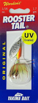 Yakima Bait Worden's Original Rooster Tail, Inline Spinnerbait Fishing Lure,  Tinsel Fire Tiger UV, 1/16 oz. - Yahoo Shopping