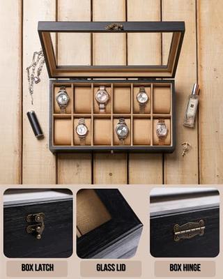 Solid Espresso (Brown) Wood Watch Box - 6 Slot