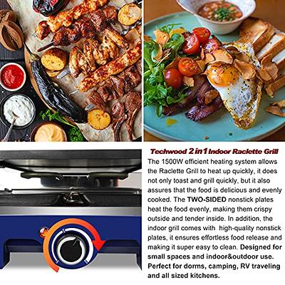 Raclette Table Grill, Techwood Electric Indoor Grill Korean BBQ Grill,  Removable 2-in-1 Non-Stick Grill Plate, 1500W Fast Heating with 8 Cheese  Melt Pans, Ideal for Parties and Family Fun (Black) - Yahoo
