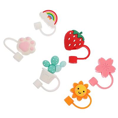 6pcs Silicone Straw Toppers Fruit Shaped Straw Toppers Cute Silicone Straw  Charms Straw Decorations 
