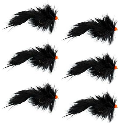 3-pack Balanced Leech Size 12 Black Bead Head Jig Lake Streamer