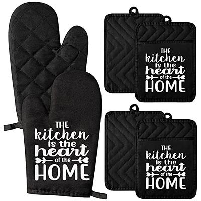 Rorecay Extra Long Oven Mitts and Pot Holders Sets: Heat Resistant