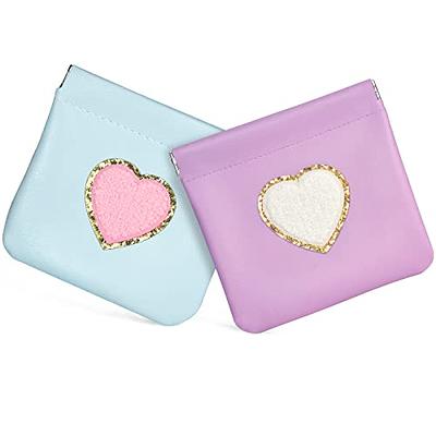 BYXEPA Coin Purse 2 Pack Change Purses Small PU Leather Cosmetic Bag Pocket  Heart Makeup Organizer Cute Portable Waterproof Jewelry Travel Case for  Girls Kids (Blue + Purple) - Yahoo Shopping