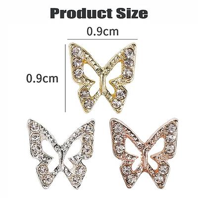 TRIANU 3D Alloy Butterfly Nail Charms,10 PCS Metal Butterfly Nail