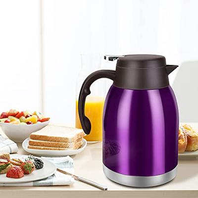 Stainless Steel Thermal Coffee Carafe Dispenser, Unbreakable Double Wall  Vacuum Thermos Flask Large Capacity 56oz 1.6L Water Tea Pot Beverage  Pitcher for Banquet and Party(Purple) - Yahoo Shopping