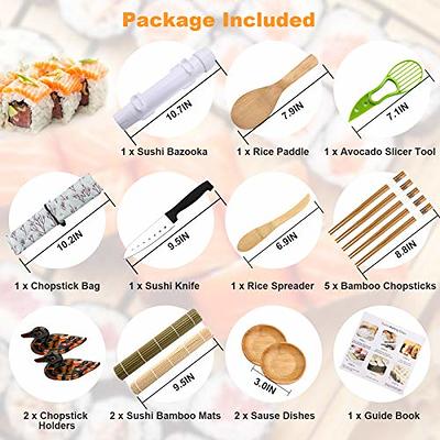 Sushi Making Kit for Beginners - DIY Sushi Maker Kit, Sushi Kit For Home  Includes Sushi Roller, Sushi Bazooka Kit, Avocado Slicer, Sushi Knife,  Sushi