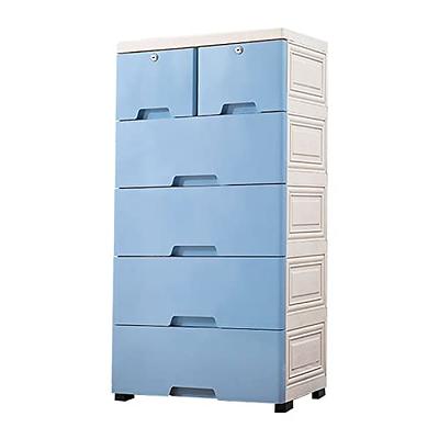 Plastic Drawers Storage Cabinet Dresser Bedside Table Stackable