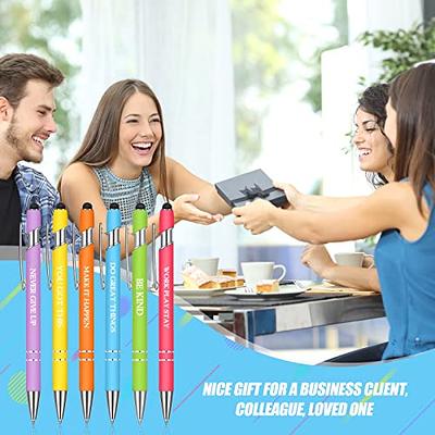 12 Pieces Quotes Pen Inspirational Ballpoint Pen with Stylus Tip