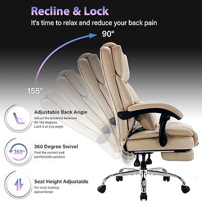 High Back Office Chair with Footrest - Reclining Executive