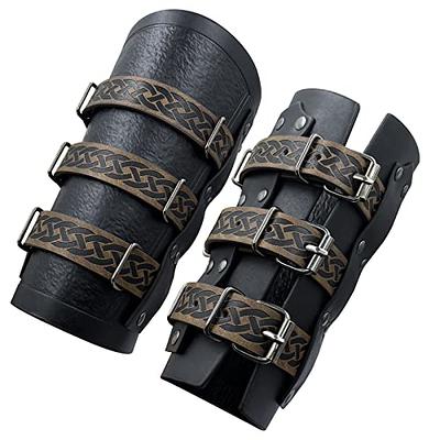 Faux Leather Armor Medieval Gauntlets Wristband Viking Arm Guards Larp  Accessories Wide Bracer Arm Armor Cuff For Men Women