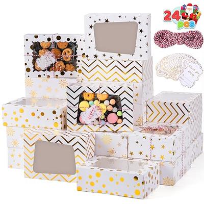 JOYIN 24 Pcs Valentines Day Bakery Treat Boxes Cupcake Boxes Cookie Boxes with Window for Holiday Pastries
