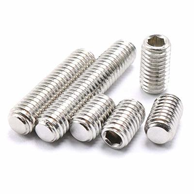 uxcell 1/8-inch Metal Hex Socket Set Flat Point Grub Screws Silver