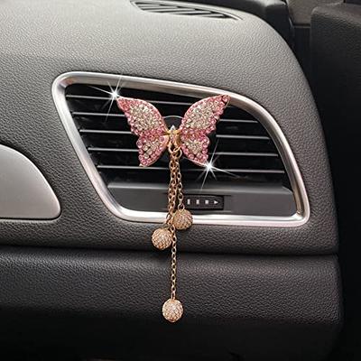 Cute Butterfly Air Vent Clips,3 Pcs Pink & White Butterfly Car Air