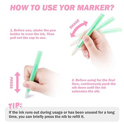 NiArt 10-Pack Glitter Marker Highlighter Pens, Chisel Fine Tip Assorted  Fluorescent Color for Art Journal Coloring Hand Lettering Sketching Anime