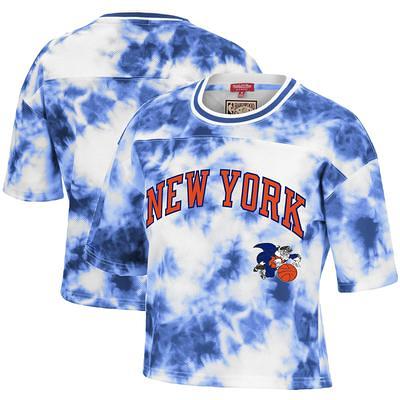 Men's Mitchell & Ness Lawrence Taylor Red/Royal New York Giants Retired Player Name Number Diagonal Tie-Dye V-Neck T-Shirt Size: Medium