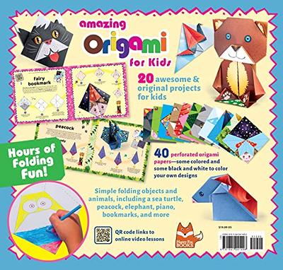 Amazing Origami for Kids: 20 Easy Patterns with 40 Sheets of Colored and  Color-Your-Own