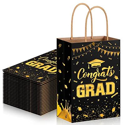 TaoBary 24 Pcs 2024 Graduation Gift Bags Congrats Grad Bags Party Favor Bags  with Handles Graduation Treat Paper Bags for Graduation Day Grad Party  Supplies, 8 x 6 x 3 Inches(Black Gold) - Yahoo Shopping