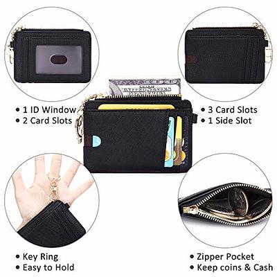 Buy imeetu 2 Zippered Coin Pouch Purse Change Holder Wallet Change Purse Credit  Card Key Holder(Black) at Amazon.in