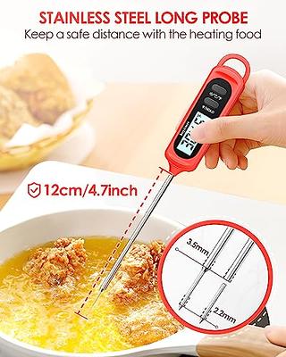 Instant Read Meat Thermometer Digital with Probe,BESTCROF Food Thermometer  for Cooking&Grilling,Waterproof Grill Thermometer with