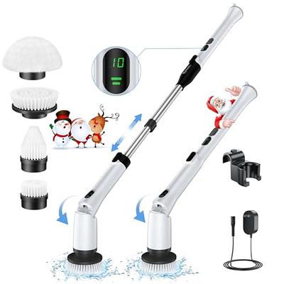 2 Battery Electric Spin Scrubber, 1000RPM Cordless Cleaning Brush  Waterproof with 20V Power Supplied, Adjustable Extension Arm, 4 Replaceable  Cleaning Heads, Hook, Gloves - for Tub/Tile/Wall/Floor
