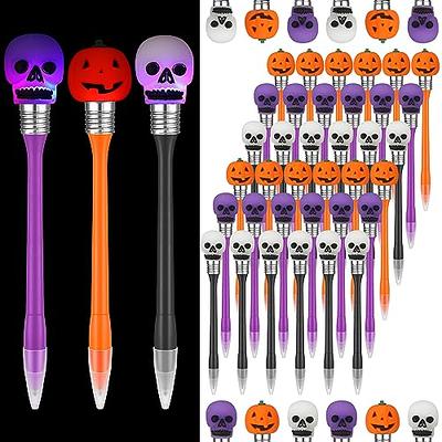 Harloon 60 Pcs Halloween Pens Halloween LED Rollerball Pens