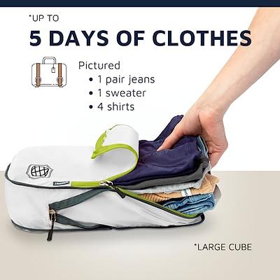 Extra Large Compression Packing Cubes for Travel Packaging Cube Luggage  Organizers 7 Piece Set-Ultralight, Expandable/Compression Bags for Clothes