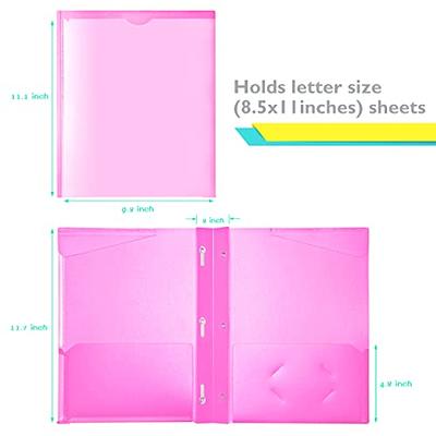 MAKHISTORY Heavy Duty Plastic Folders with Clear Front Pocket