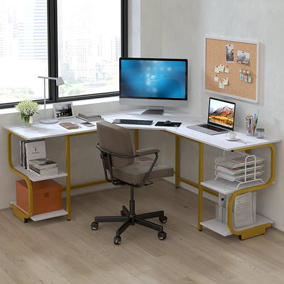 Keizer 3-piece L-shape Office Desk Set Black and Silver