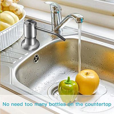 Soap Dispenser Bathroom Dishwashing Liquid Dispenser Countertop Hand Soap  Dispensers With Sponge For Kitchen Sink Bathroom