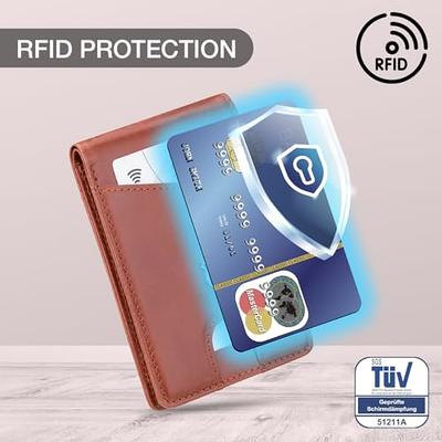 RUNBOX Wallet for Men Slim 11 Credit Card Holder Slots Leather RFID Blocking Small Thin Men's Wallet Bifold Minimalist Front Pocket Large Capacity