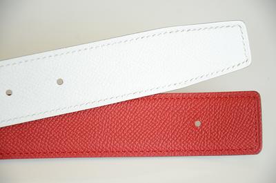 Reversible H Full Grain Leather Belt Strap Without Buckle 
