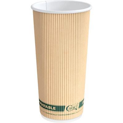 Choice 12 oz. Double Wall Ripple Kraft Paper Hot Cup - 500/Case