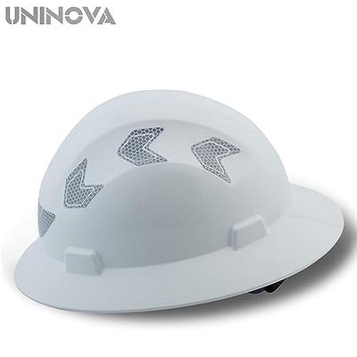 Fully Adjustable White Full-Brim Safety Helmet for Construction - NSI  Industries