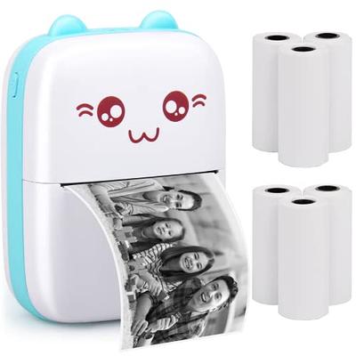 Portable Printer, Mini Pocket Wireless Bluetooth Thermal Printers with 6  Rolls Printing Paper for Android iOS Smartphone, BT Inkless Printing Gift  for Label Receipt Photo Notes Study Home Office, Blue - Yahoo Shopping