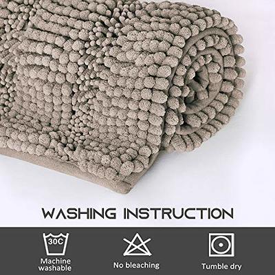 Gorilla Grip Bath Rug 30x20, Thick Soft Absorbent Chenille, Rubber Backing Quick Dry Microfiber Mats, Machine Washable Rugs for