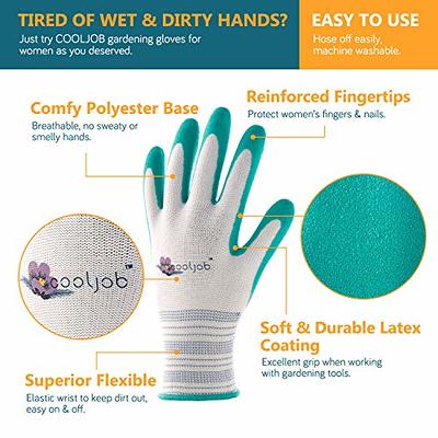 COOLJOB Gardening Gloves for Women and Ladies, 6 Pairs Breathable