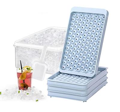 Aibirui Large Ice Cube Molds 16Pcs 2.1Inch, Round Ice Cube Trays, Whiskey  Ice Cubes Mold with Lid and Bin, Silicone Big Square Ice Cube Mold/Circle