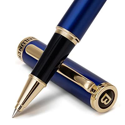 Scriveiner Midnight Blue Ballpoint Pen - Stunning Blue Lacquer Luxury Pen,  Chrome Finish, Schmidt Black Refill, Best Ball Pen Gift Set for Men 